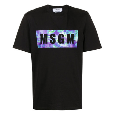 20SS MSGM 블랙 로고 티셔츠 2840MM234/09899라운지 에스