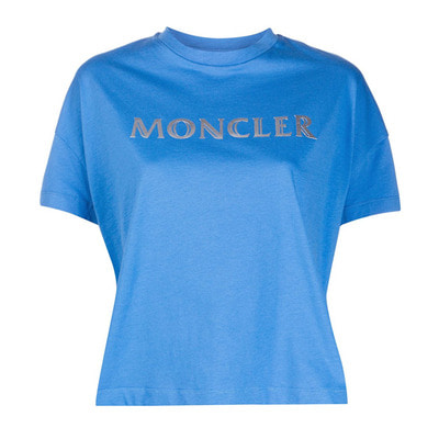 20SS 몽클레어 블루 로고 티셔츠 8C704 10/V809474Q라운지 에스